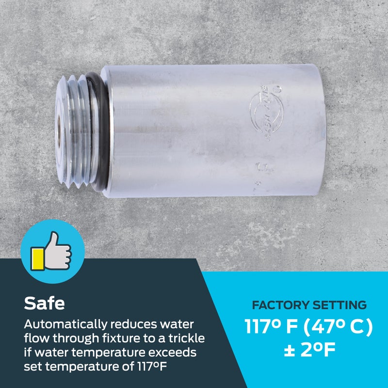 Cash Acme Temperature Actuated Flow Reducer for Shower (TAFR), Chrome Plated, Brass Plumbing Fitting, 24718 - Image 3